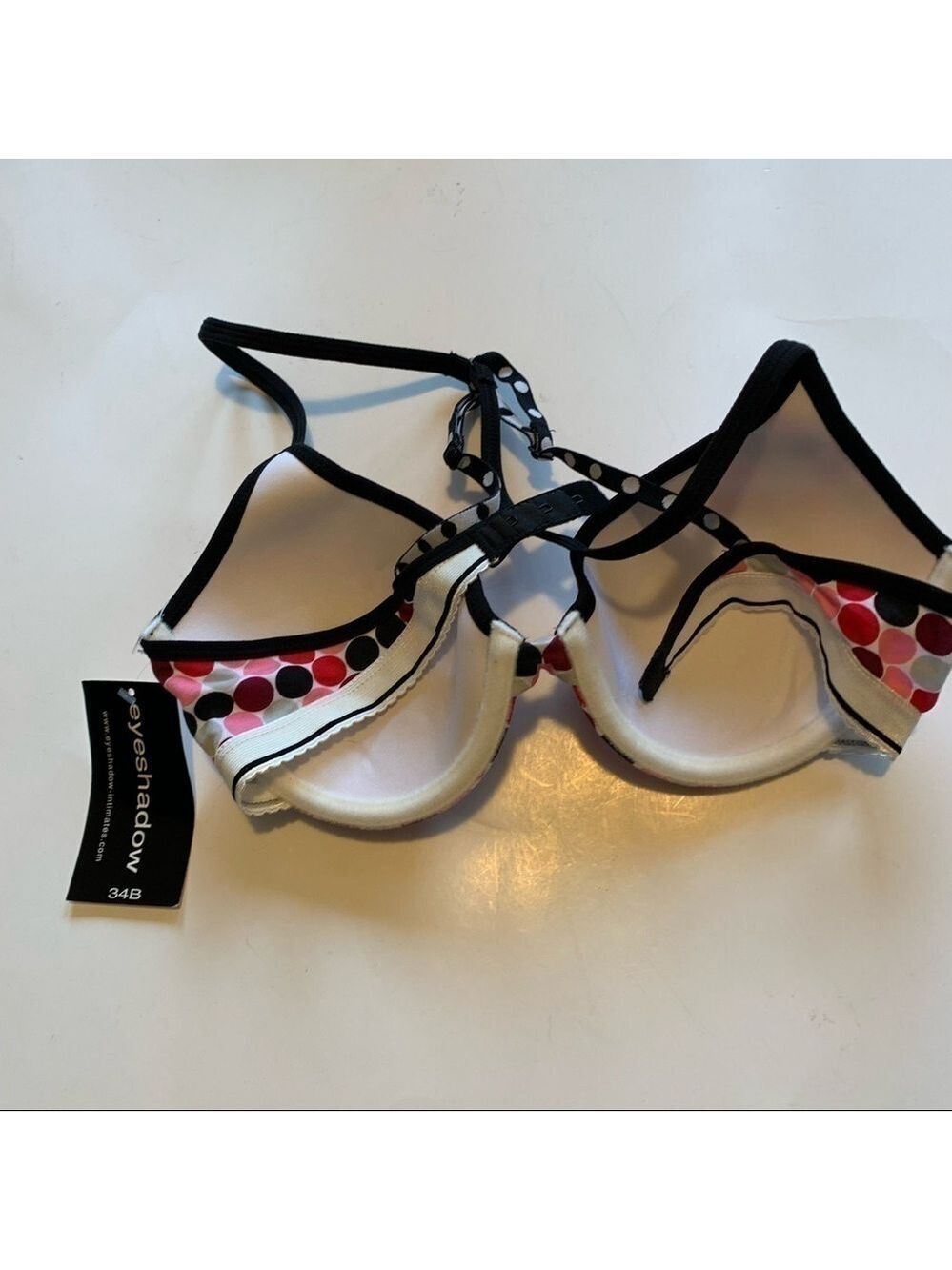 EYESHADOW polka dot convertible racer back underwire t shirt bra - Picture 2 of 4
